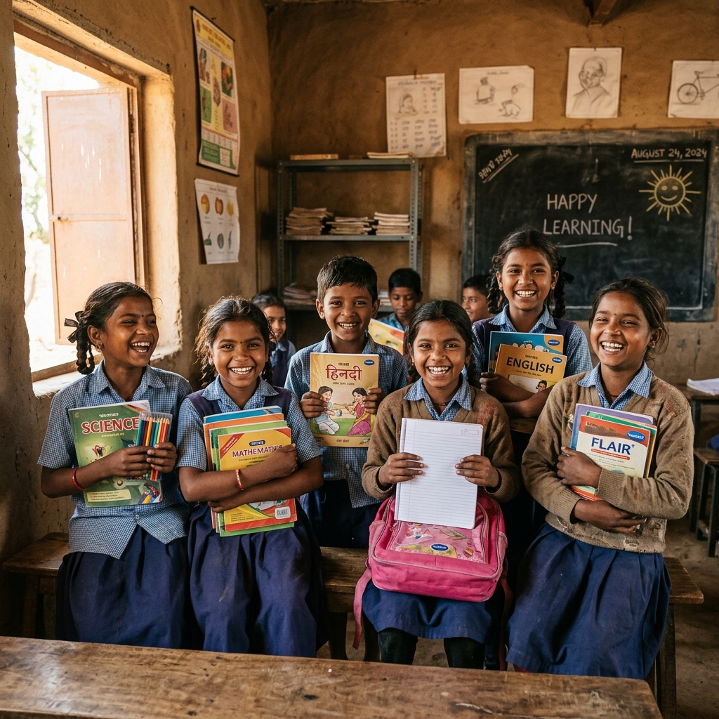 Children with books